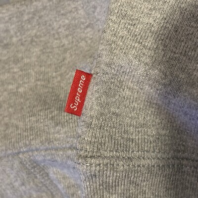 Supreme FW17 Orange Box Logo Hoodie Hooded Sweatshirt Heather Gray