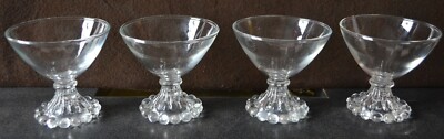 Set of 4 Clear vintage Anchor Hocking Boopie sherbet dessert cups 