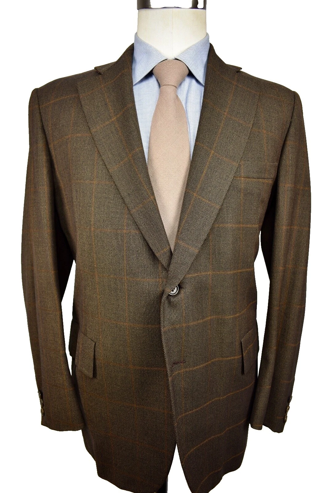 Brown 100% Wool 1970s Vintage Suits for Men
