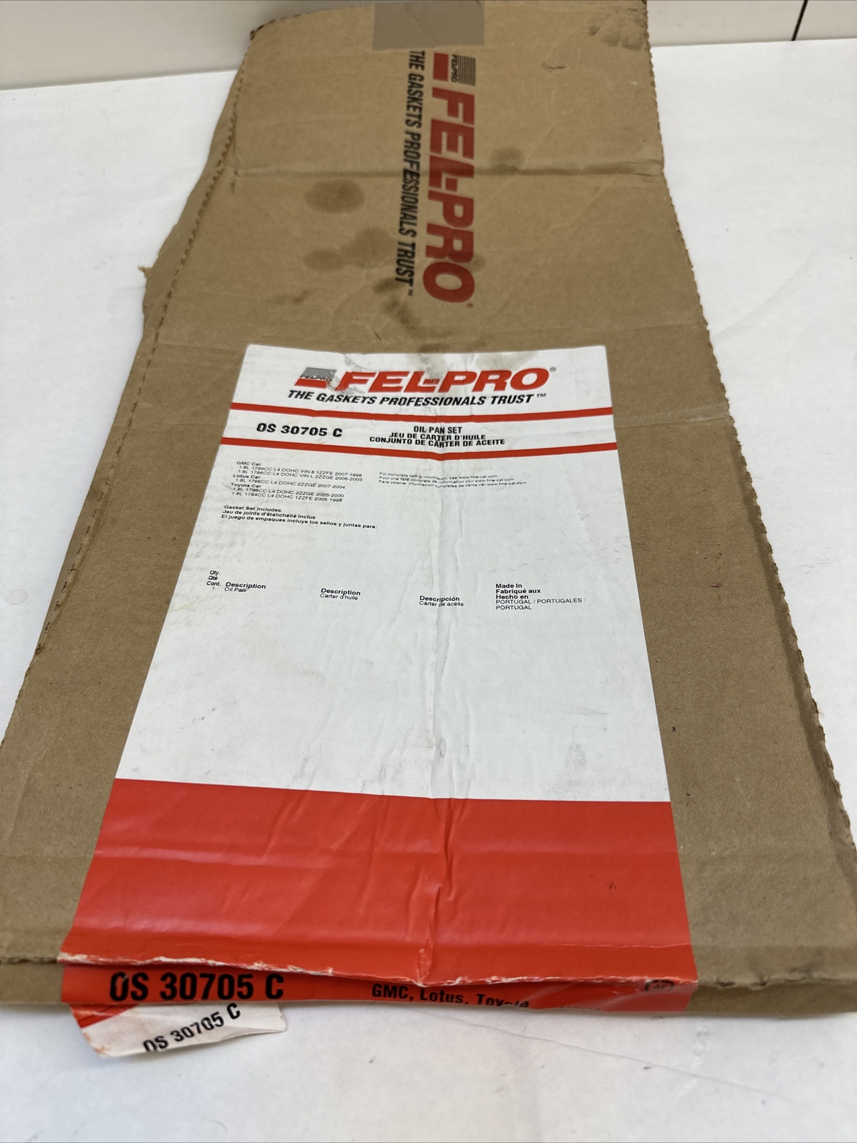 OS30705C Felpro Set Oil Pan Gaskets New for Chevy Toyota Corolla Celica