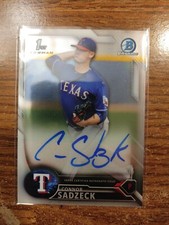 2016 Bowman Chrome 1st Bowman Texas Rangers Conner Sadzeck Autograph