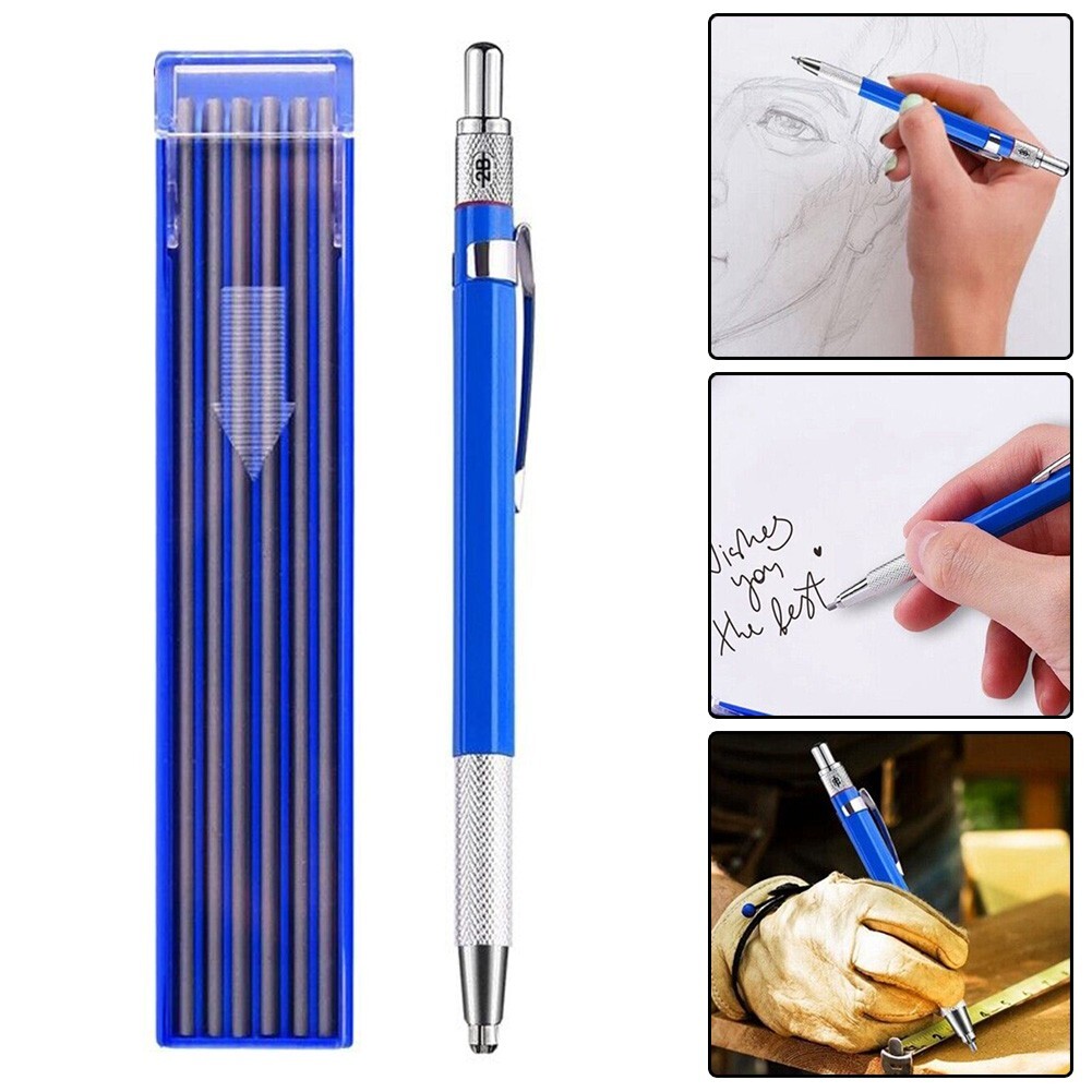 Silver Streak Welders Pencil With Round Silver Refills Metal Marker  12pcs