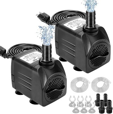 2 Packs 550GPH Submersible Pump 30W Ultra Quiet Fountain Water Pump, 2000L/H