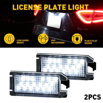 2x LED License Plate Lamps Lights For Fiat 500 2013-2019 Maserati Levante USA