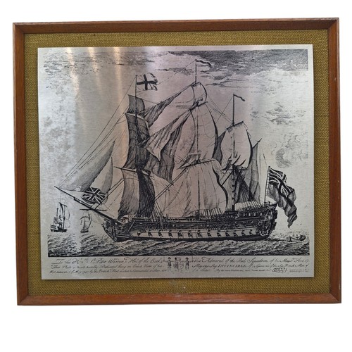 Edelstahlstich der HMS Invincible original hergestellt 1751 Omicways