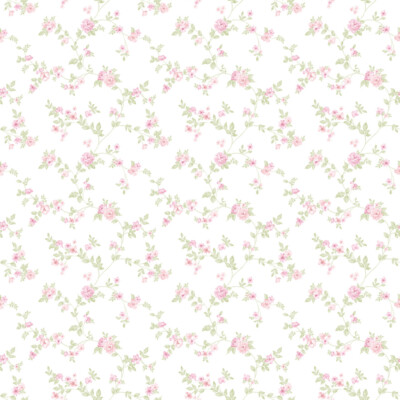 G56649 - Kleine Drucke Zarte Florale Rosa, Grüne Galerie Tapete