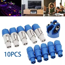 10x 3 Pin PowerCON Type A NAC3FCA+NAC3MPA-1 Chassis Plug Panel Adapter Connector