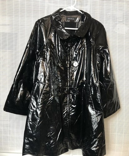 SEARLE Black Swing Rain Coat Jacket Sz 