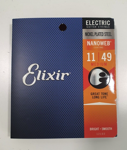 Elixir 12102 Nanoweb Medium Gauge Electric Guitar Strings - 11-49