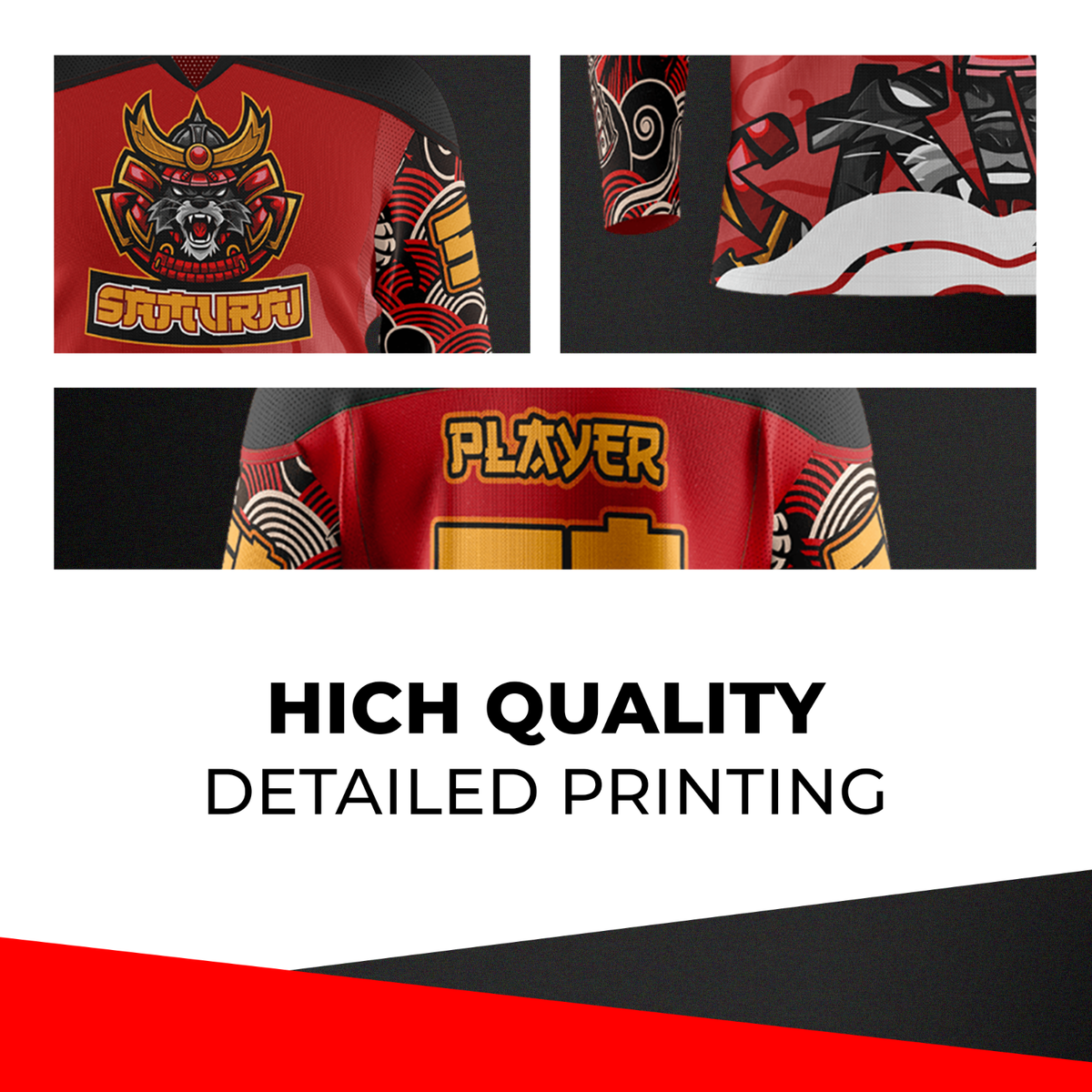 Custom Personalized Sports Jersey for Men Women Samurai Hockey