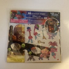 Trolls World Tour 3D Sticker Story Set 3D Glasses, 35 Stickers  3 Background