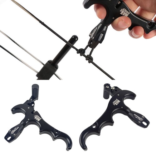 3 Or 4 Finger 360° Compound Bow Release Aids Grip Thumb Caliper Trigger Alloy. - Picture 13 of 19