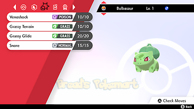 Ultra SHINY 6IV BULBASAUR / Pokemon Sword and Shield / Kanto 