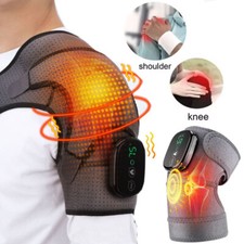 Electric Heating Vibration Knee Joint Pad Brace Leg Therapy Massager Pain Relief