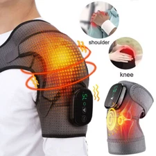 Electric Heating Vibration Knee Joint Pad Brace Leg Therapy Massager Pain Relief