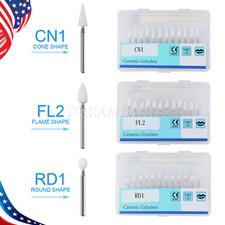 Dental White Polishing Stones Flame Cone shape FG bur Arkansas Stone FL2 CN1 RD1