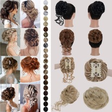 10in X-Thick Messy Bun Hair Piece Claw Clip In Chignon Extensions as Human Real