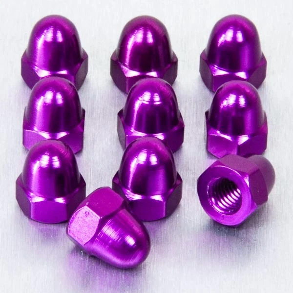 PRO-BOLT Ecrou dome Aluminium M6 (Din 1587) Pack x 10 Violet