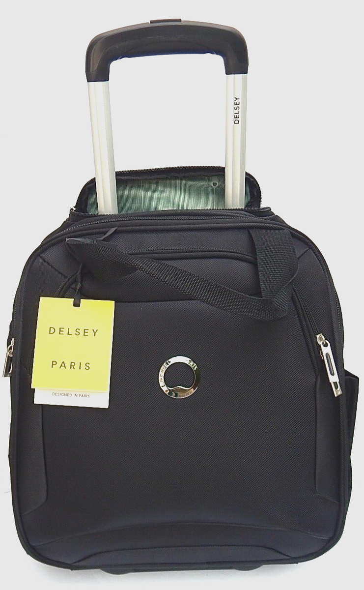 DELSEY PARIS SKY MAX 2.0 2-WHEEL UNDERSEATER BAG LUGGAGE BLACK NEW