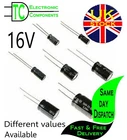 16V Electrolytic Radial Aluminium Capacitors Polarised 10uF to 22000uF