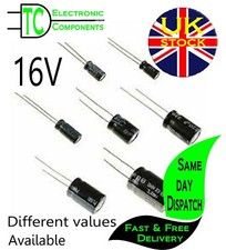 16V Electrolytic Radial Aluminium Capacitors Polarised 10uF to 22000uF