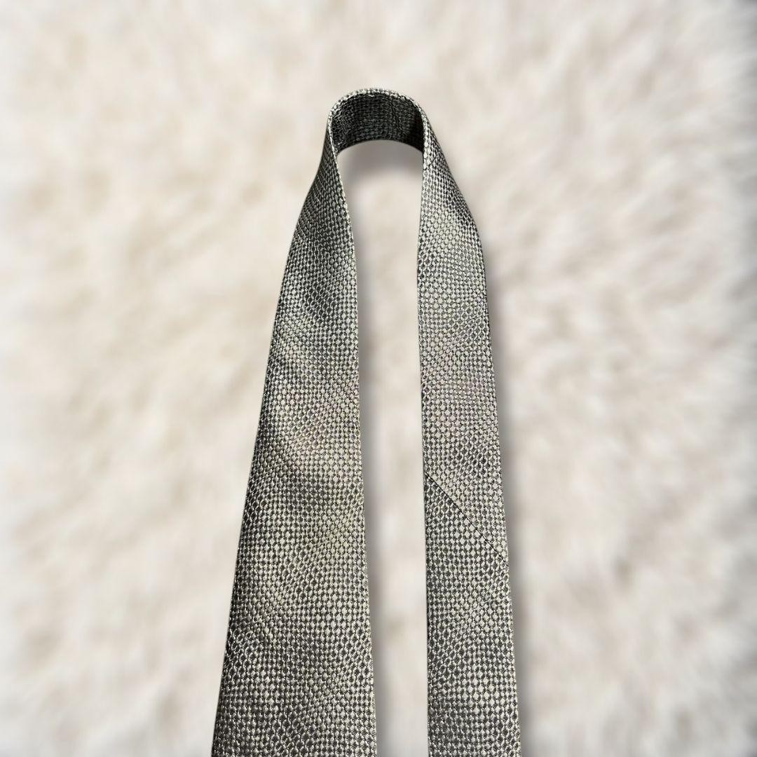 Hermes Solid Tie Gradient Black Gray Silk Necktie… - image 4