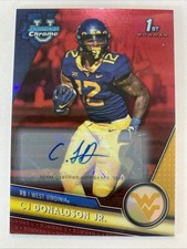 2023 Bowman University Chrome CJ Donaldson Jr. #156 Red Refractor /5 (RC) Auto