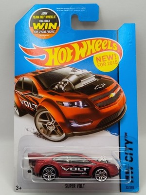 Hot Wheels Red Chevy Super Volt HW City 2015 1/64 Diecast Car NIP Great Card