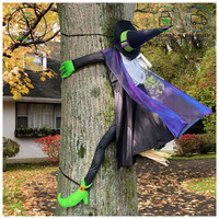 Halloween Deko Lila Hexe 163Cm Baum Dekoration FüR Garten Terrasse Rasen DraußEn