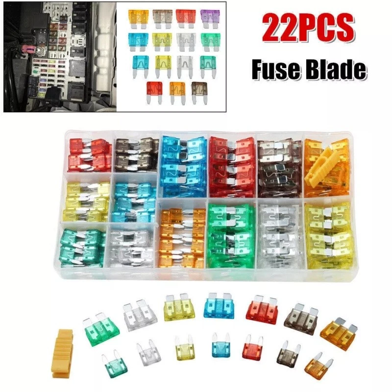 Juego surtido de fusibles mini cuchilla 220 piezas para coche motocicleta SUV STOCK EN EE. UU. Foto 3 de 4