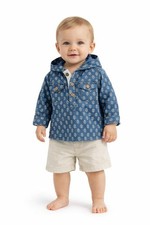 Carter's Baby Boys' 2-Piece Hooded Shirt  Canvas Short Set 12 Months