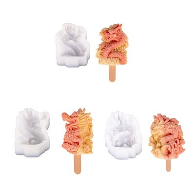 Ices Cream Mold Dragon Shape Silicone Popsicles Molds Baking Tool Nonstick