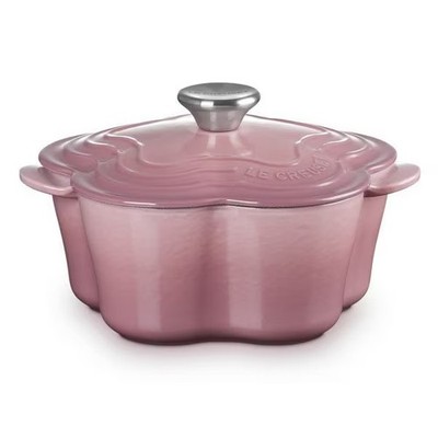 Le Creuset Cocotte Fleur Mauve Pink 20cm 2L Cast Iron Dutch Oven