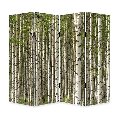 84'' X 84'' Multi Color Wood Canvas Prolific Forrest Screen