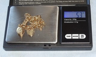9ct 375 Gold Bracelet With Locket charm. 5.3 Grams.
