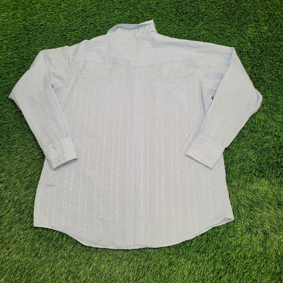 Vintage 80s DEE-CEE Pearl-Snap Western Shirt 2XL 25x31 Blue - Image 2 of 4