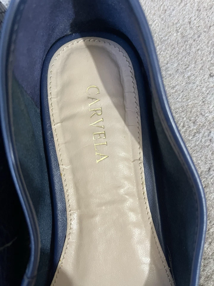 Carvela Dune Ballet Flat Pumps Size 4 37 Animal Print Blue Tan Office Casual - Image 3 of 4