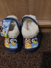 Bluey Bingo Blue Faux Fur Fleece Lined Clogs UK Kids size 8 EU kids size 25