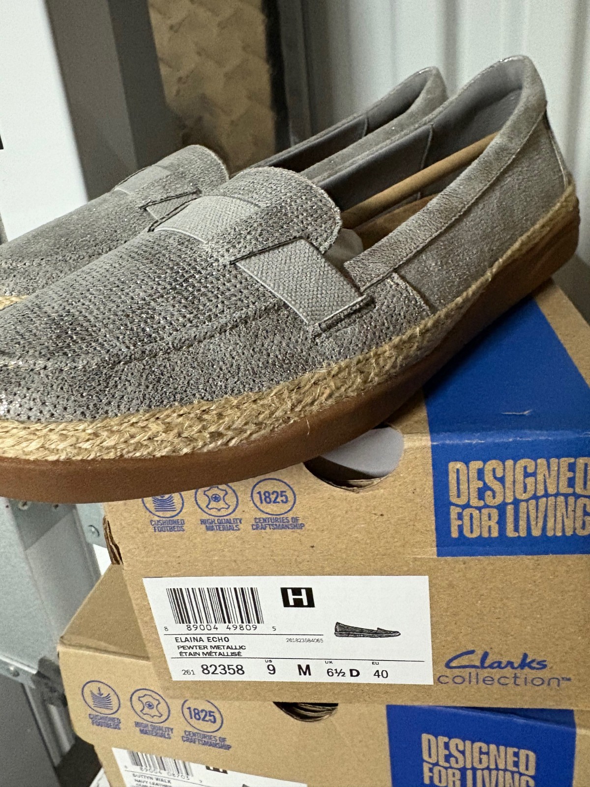 Clarks Collection Leather Slip-Ons  Shoes -Elaina Echo Loafer Women's Size 9M