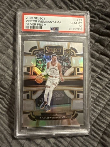 Victor Wembanyama 2023-24 Panini Select #87 Silver Prizm Rookie RC PSA 10 Spurs