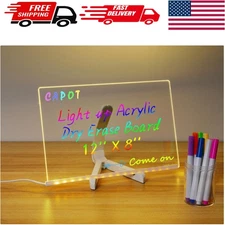 Creative Light-Up Dry Erase Memo Board 11.8x7.9” - Perfect for Home & Office