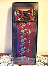 Vintage Balancine Disney Mickey Mouse Silk Cummerbund and Bow Tie Set In Box USA