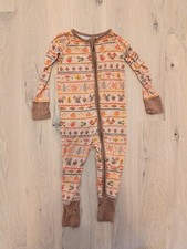 Little Sleepies Harvest Fair Isle Bamboo Zippy 2-Way Zip Sleepwear, 12-18M