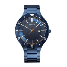 Image of Bering Men's Wristwatch Stainless Steel Blue 14443-797 Solar