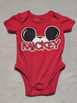 Disney Mickey Mouse Kids 12 Month One Piece Short Sleeve Red