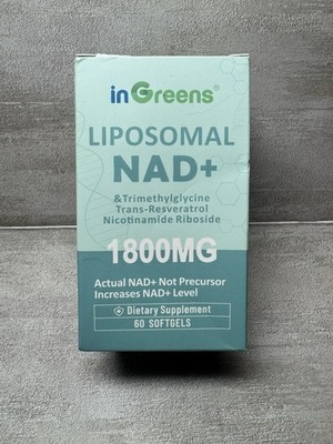 inGreens Liposomal NAD+ 1800mg Trimethylglycine 60 Softgels Exp 01/2027