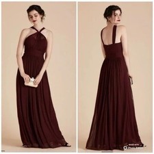 Birdy Grey KIKO DRESS MESH CABERNET Red Chiffon Size Small WEDDING BRIDESMAID