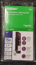 Square D QO115DFC 15A 1 Pole Plug-in Mini Circuit Breaker - Black -Used , Q2