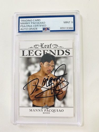 2022 LEAF MANNY PACMAN PACQUIAO SIGNED AUTO CARD #LA-06 PSA 9 - Picture 5 of 6