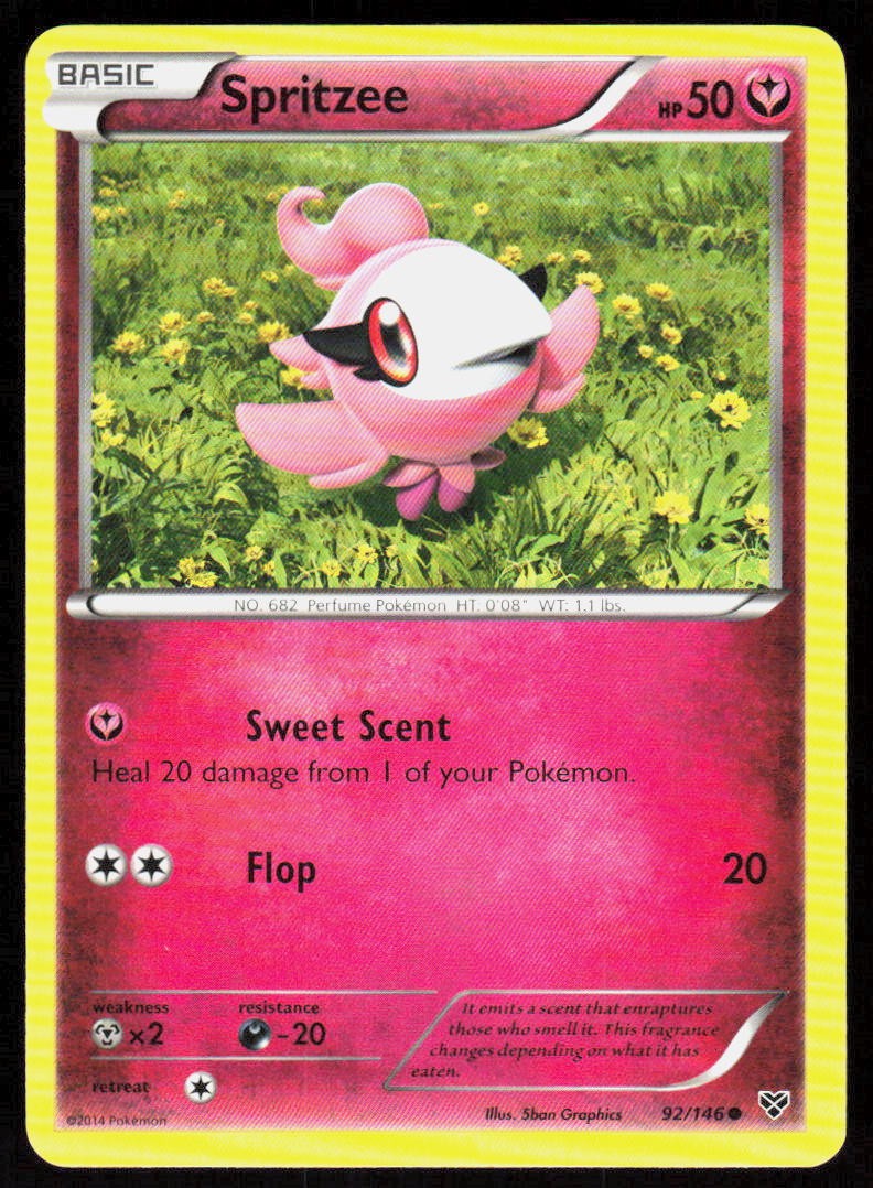 Spritzee 92/146 Common XY Base Set Pokemon Moderately Played
